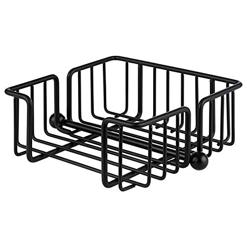Buddy´s Bar - Servilletero con pesador, dispensador de servilletas para aprox. 50 servilletas/servilletero, metal lacado negro, 19 x 19 cm, 7,5 cm de altura, 66199