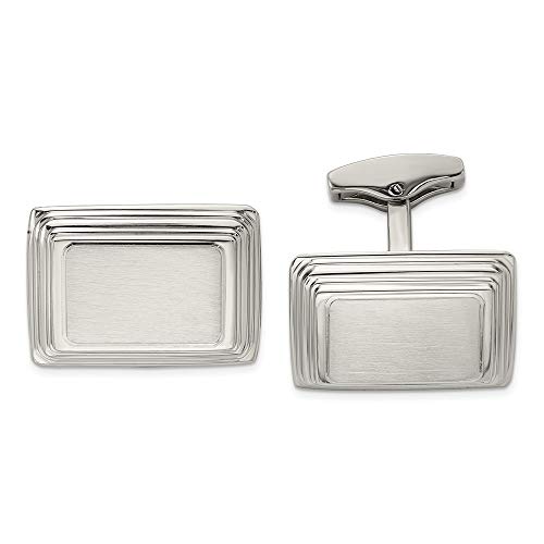 Mancuernillas para hombre en acero inoxidable 16 mm x 23 mm miniatura 1