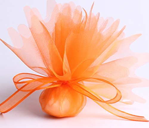 BACOMA Lot de 25 Rond de Tulle Cristal Ø23cm pour dragées (Orange)