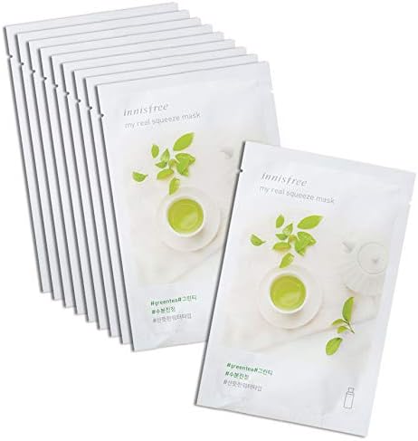 innisfree It's real squeeze mask (10 pack, Green Tea)