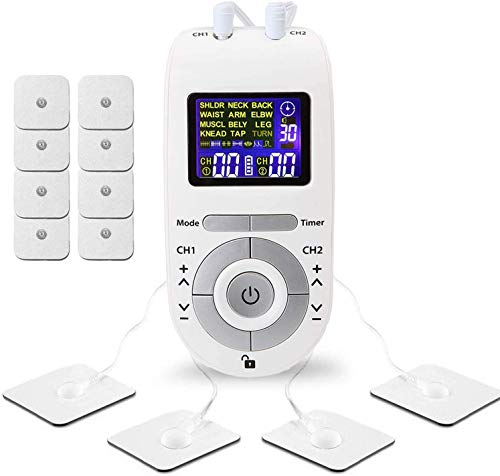Tens Unit Muscle Stimulator with 12 Modes 8 Pads,TENS Machine for Back Pain and Neck Pain Relief,Dual Channel Rechargeable Physical Therapy Equipment
