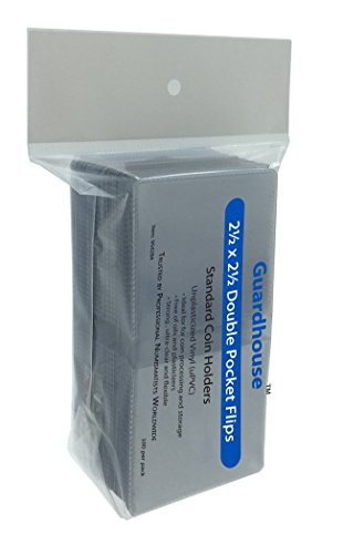 2.5 x 2.5 Double-Pocket Unplasticized Coin Flips - Retail Pack of 100