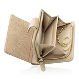 [GRAV] 【手になじむ柔らかな手触り】 (雑誌掲載品) ミニ財布 レディース 本革 財布 2つ折り （ミニマルなのに大容量） スキミング防止 小銭入れ 軽い 軽量 (上品な余裕) コンパクト キーリング付 札入れ お札入れ カード入れ ウォレット ポイントカード ギフト（2つ折り財布 グレージュ ）