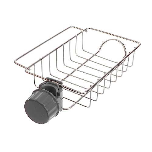 ULTECHNOVO 1 Pieza Estante De Almacenamiento De Esponja Esponjas Bastidores Drenar para Fregadero De Cocina Cajas Organizadoras Estante del Grifo del Jabón Rejilla De Acero Inoxidable Páginas