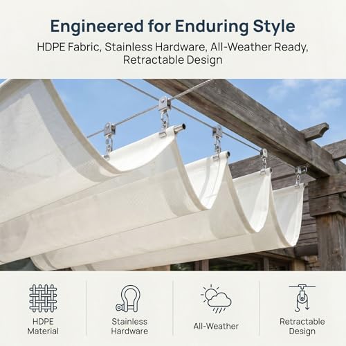Voile d'ombrage rétractable pour aménager un jardin ombragé - 6