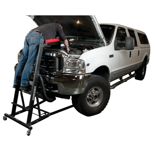 Image of Performance Tool W85038 High Top Adjustable Creeper to Work On Vehicles, Black /Red, 45-66-inch Height