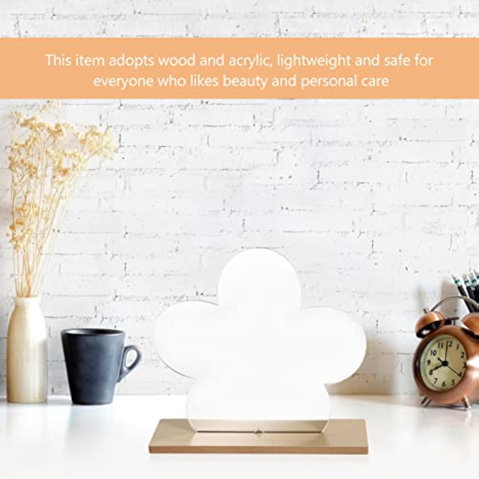 Aesthetic Vanity Mirror Flower Shaped Tabletop Cosmetic Mirror