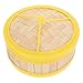Cesta de regalo de almacenamiento de mimbre Cesta de vapor de bambú Dim Sum Dumpling Bao Bun Vapores de comida china Cesta de vapor de bambú hecha a mano con tapa para arroz Verduras Carne Pescado 4.