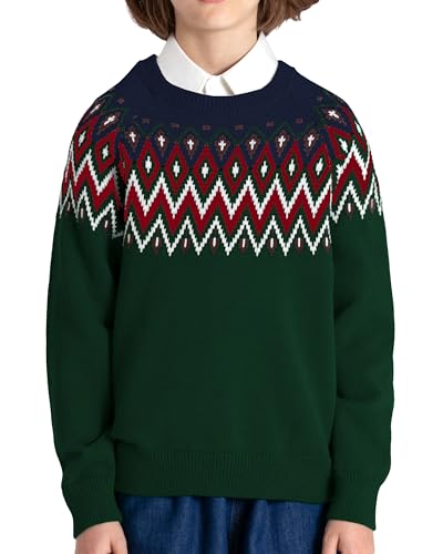 Image of BOBOYOYO Boys Sweaters 100% Cotton Cable Knit Kids Sweater Striped Pullover