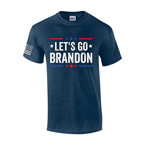 richao Herren T-Shirt Rundhals Baumwolle T-Shirt Let's Go Brandon Kurzarm Buchstaben Bedruckt Kurzarm Herren T-Shirt Lässiges T-Shirt Top Für Dating Dinner Teen Arbeit Sport Alltag Zuhause Cover