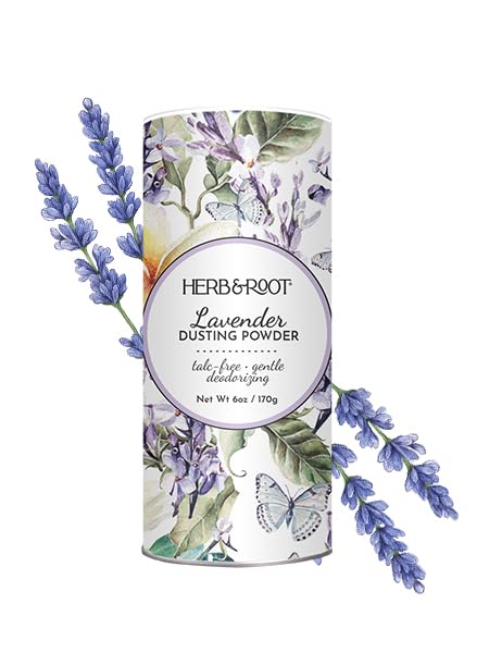 Lavender Talc-Free Dusting Powder with Arrowroot, Oats, Zinc & Magnesium - Soothing Body Powder for Women, Chafing & Deodorizing