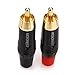 MOBOREST for RCA Male Plug Adapter Audio Phono Gold Plated Solder 24K Gold Speaker Plugs RCA Jack Cable Connector Adapter(RCA Male-2pack)