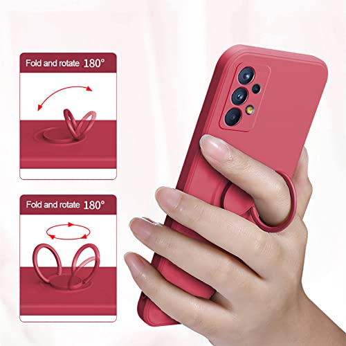 Capa de suporte de anel magnético de silicone líquido de luxo para Samsung Galaxy S22 Ultra Plus S21