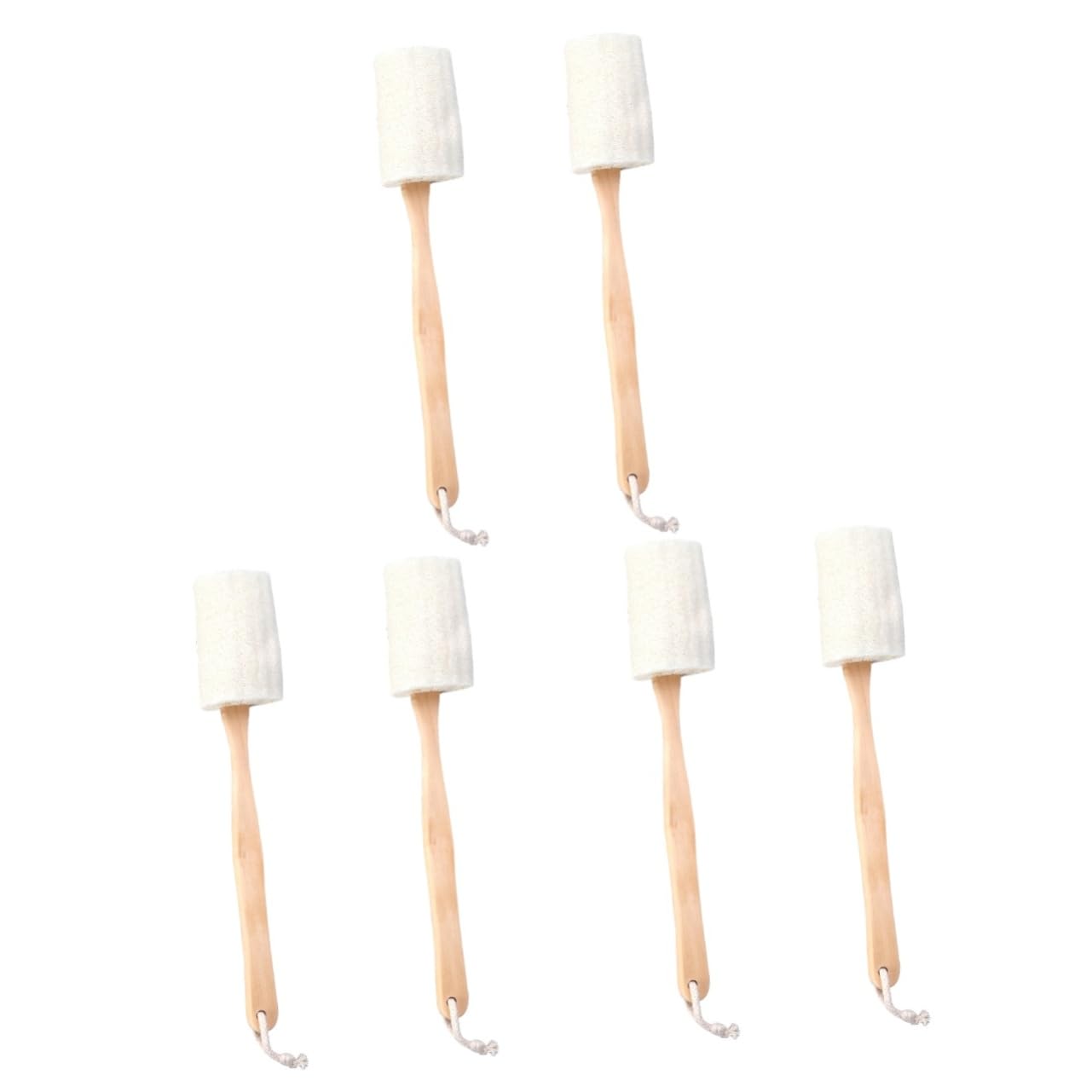 minkissy 6 Piezas De Esponja De Natural Cepillo Exfoliante Corporal Cepillo De Natural Cepillo De Con Mango De Madera Cepillo De De Mango Largo De Bambú Cepillo