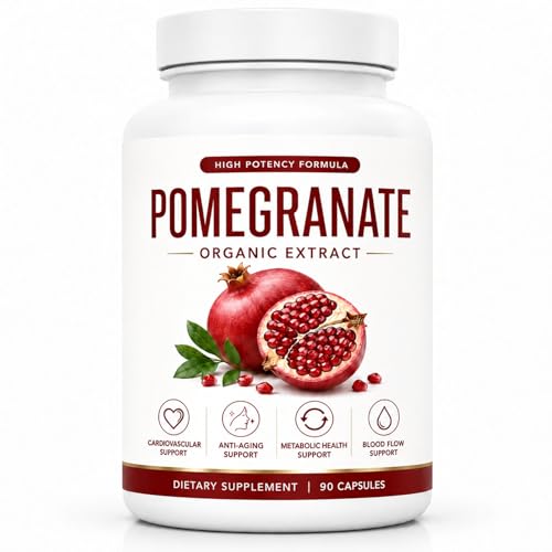 CIVGICY Organic Pomegranate Extract Capsules Pomegranate Supplement Antioxidant Support Reduce Bloating & Circulation Support Stopps Cravings - 90 Capsules (1PC)