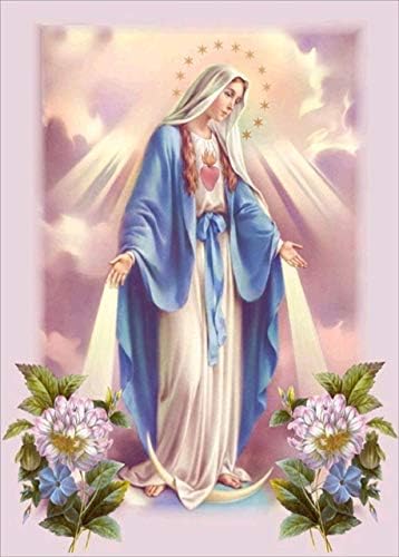 DIY Oil Painting Paintworks Paint by Number for Kids and Adults Holy Virgin Mary 16x20 Inch,without Wooden Frame