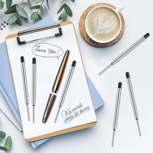 24 Pcs Ink Pen Refills, 1 mm Medium Tip, Ballpoint Pen Refills for Click Pens, Replaceable Pen Ink Refills Supplies for School Office - Black