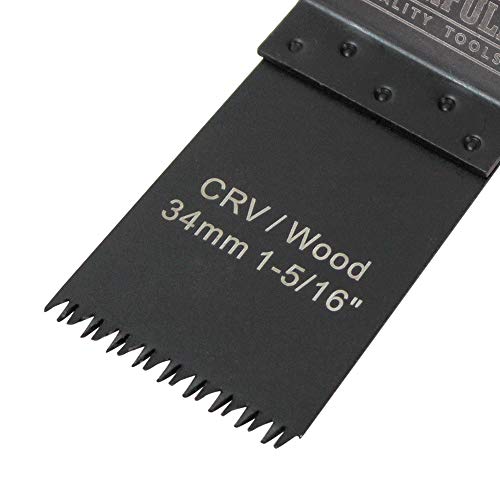 Faithfull FAIMFW34B Flush Cut Wood Blade Side Set 34mm CRV Pack of 5, multi, Side Set 34mm Pack of 5 - Image 4