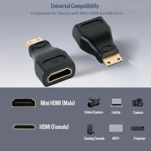 Adaptador Mini HDMI a HDMI 8K Tecmojo 2 unidades miniatura 3