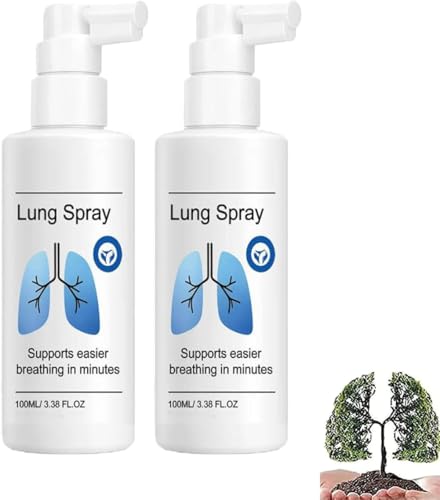 Aurevix Lungenspray 100 ml Kräuterspray zur Lungenreinigung Lungenpflege-Unterstützung pflanzliche Lungenreinigungssprays für Frauen und Männer (2 Stück)