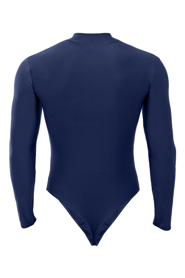 Herren Stringbody mit Kragen Frontreißverschluss lange Ärmel 80% Polyamid 20% Elasthan, matt, stretch