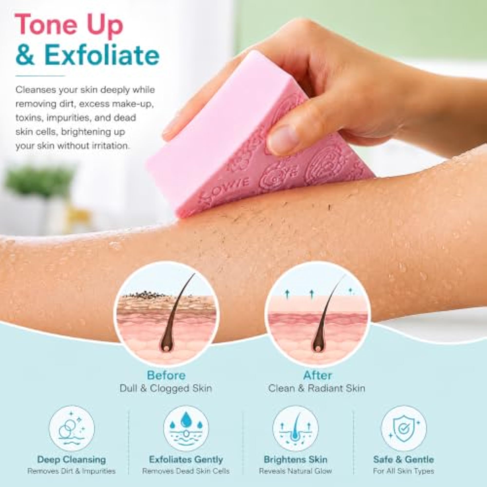 Japanese Spa Bath Sponge, Ultra Soft Dead Skin Remover