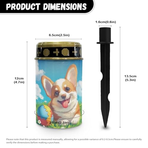 Image of Sweet Corgi Light for Prayer Cemetery Solar Lights for Grave Cemetery Decor Candle Lamp Waterproof Solar Power Light Eternal Lights for Graves Cemetery Memorial Gift 2 PCS