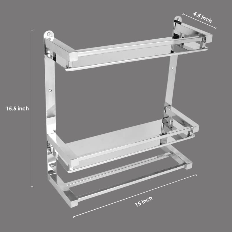 Image of 4008 Stainless Steel 304 Grade Dual Folding Towel Rack for Bathroom Towel Hanger /Rack