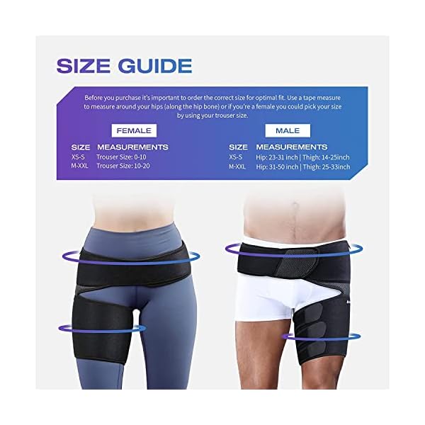 Always Ready Oberschenkelbandage zur Stützung der Leiste, Hüfte, Vorderen und Hinteren Oberschenkelmuskel, Hüftstütze… – Bild 3
