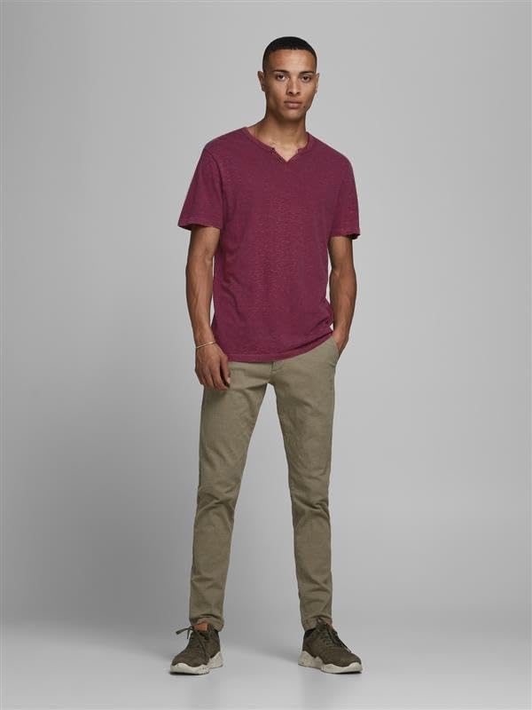 JACK & JONES Herren JJESPLIT Neck Tee SS Pack A: Port Royale, Flint Stone, Cloud Dancer, XS (EU) – Ansicht 2