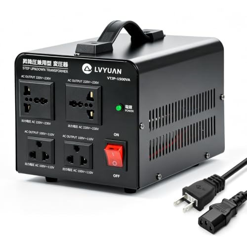 LVYUAN 昇圧降圧兼用型変圧器 VTJP-1500VA Amazon.co.jp: LVYUAN（リョクエン）アップトランス ダウントランス