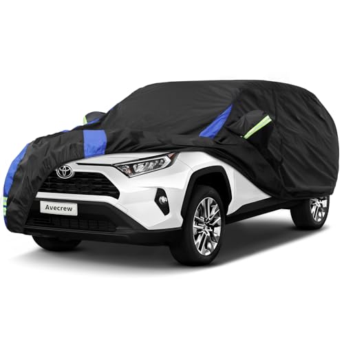 Image of Avecrew Car Cover for Toyota RAV4, Custom Fit Waterproof All Weather Full Exterior Cover Rain Snow UV Protection Cover