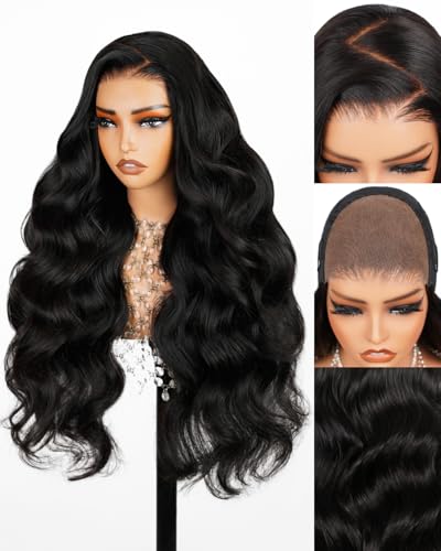 Arabella 6X5 Glueless Wigs Human Hair Pre Plucked Pre Cut 230% Density Closure Wigs Human hair 12A Loose Body Wave Wig Human Hair Pre Cut Lace Pre Plucked Bleached Knots (20inch)