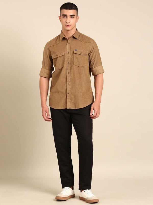 Image of Cavallo by Linen Club Men's Blended Linen Checked Contemporary Fit Full Sleeve Casual Shirt