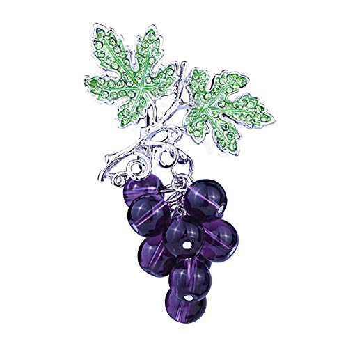 FOReverweihuajz Damen-Brosche, elegant, künstlicher Amethyst, Weintraube, Obst, Anstecknadel für Kleidung, Accessoires, Geburtstagsgeschenke, Schmuck, Gelb Cover