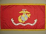 Annin Flagmakers Model 439105 US Marine Corps 3x5 ft. Indoor and Parade Colonial NYL-Glo with Fringe...