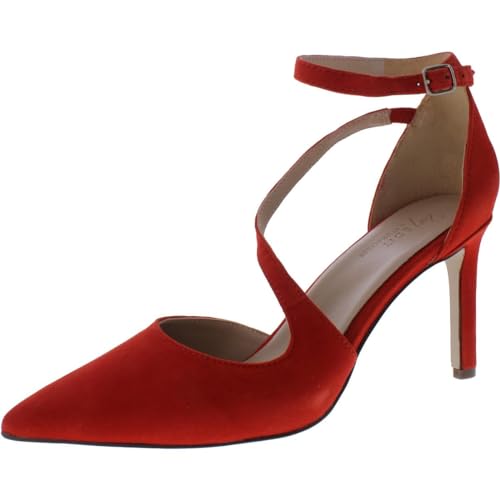 Naturalizer Womens Abilyn Suede Pointed Toe Ankle Strap Red 9 Medium (B,M) - Main Image