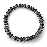 DreamLife Black Onyx Gemstone Bracelet - Protection, Strength, Willpower - Latex Free Stretch Cord - Support Addiction Recovery Programs (Large)