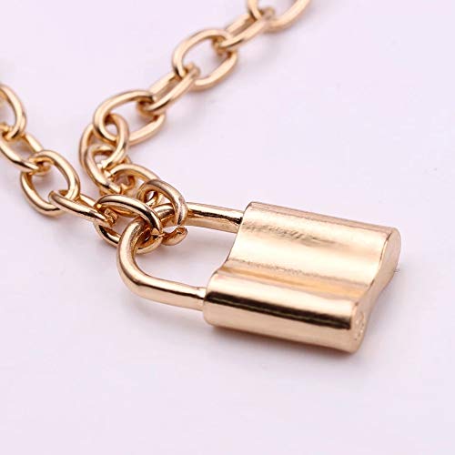 Lock Pendant Necklace for Women Silver Tone Stainless Steel