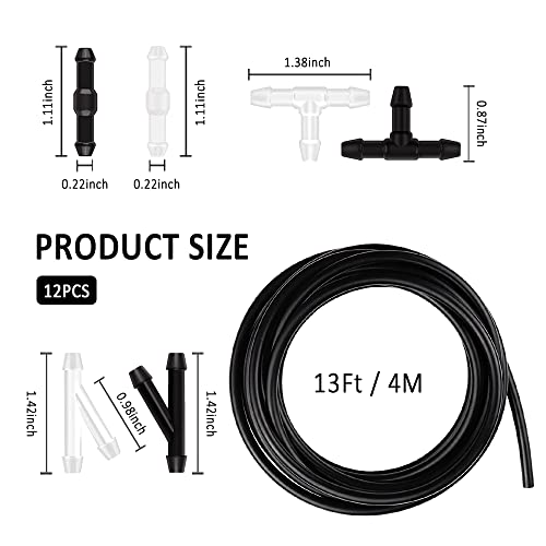 Windshield Washer Hose Repair Kit with 13Ft Automotive Replacement Windshield Washer Hoses+12 PCS Hose Connectors,Compatible with Most Cars SUVs Trucks Washer Fluid Tank & Washer Nozzles(Style C) - Image 3