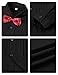 A&J DESIGN Tuxedo Shirt for Boys Easter Wedding Concert Uniform Toddler Pleated Dress Shirts with Bow Tie 3T Blcak Black