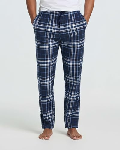Image of Real Essentials 3 Pack: Men's Soft Cotton Flannel Pajama Pants PJ Lounge Bottoms Elastic Waist Pockets (Big and Tall)
