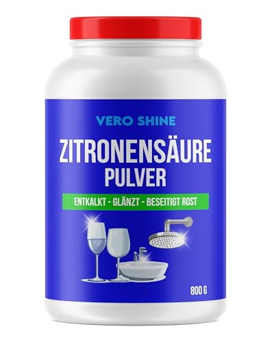 Vero Shine Polvo de ácido cítrico (800 g), ácido cítrico puro para descalcificación, eliminación de óxido y pulido, polvo de ácido cítrico para limpiar