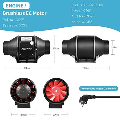 6 inch inline fan with speed controller