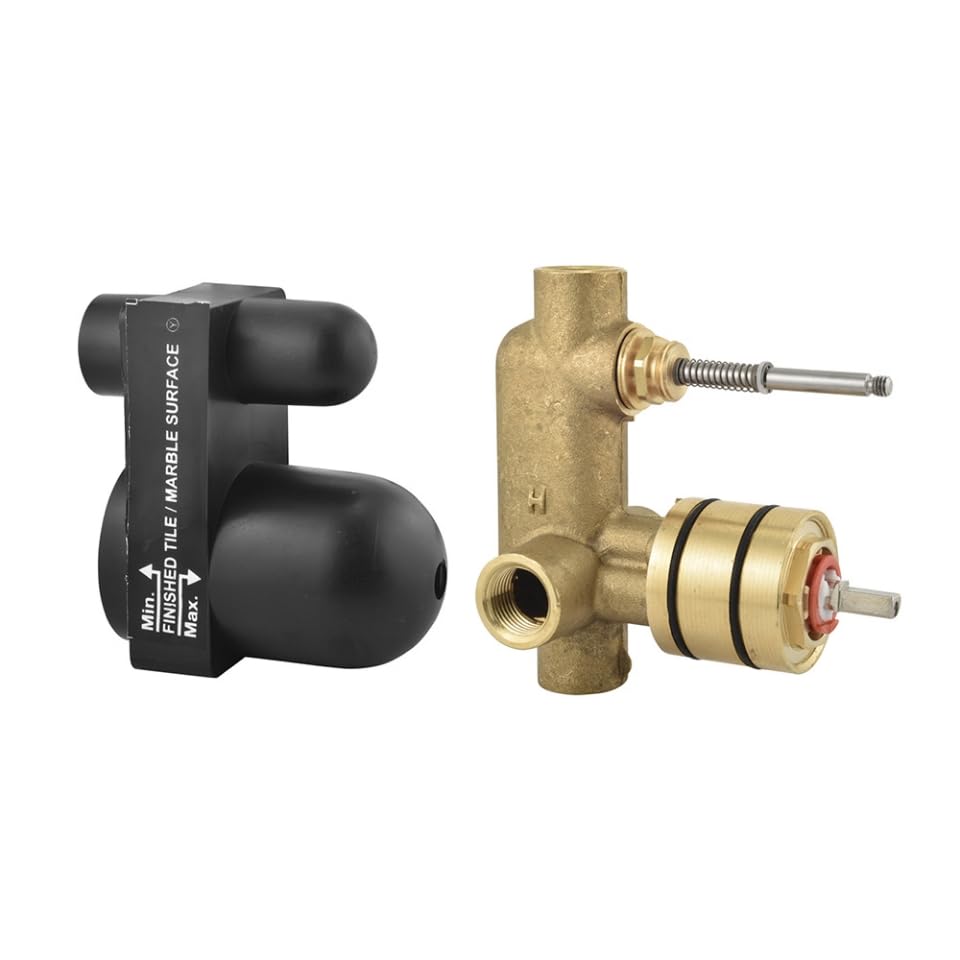 Image of Jaquar Single Lever in-Wall Diverter Kit | Concealed Body + Exposed Parts | 40mm Cartridge with Top Button | Chrome Finish | Brass | Wall Mounted Bathroom Fitting Combo