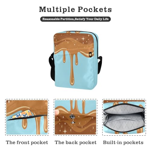 Graffiti Art Brown Blue mens messenger bag crossbody Crossbody Bags For Women Shoulder Handbags For Women Adjustable Strap for School business2