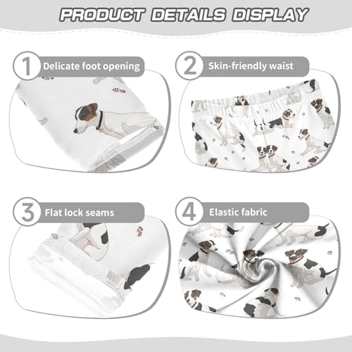 Wusikd White Black Dog Girls' Leggings Toddler Doodles Kids Yoga Pants Dance Active Tights 4T3