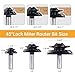 45 Degree Lock Miter Router Bit 1/2 Shank for 1/2”, 3/4”, 1” Cutting Height, 3PCS Shank and Groove Router Bit Set, Woodworking Tools Milling Cutter, Easy to Create Lock Miter Joint