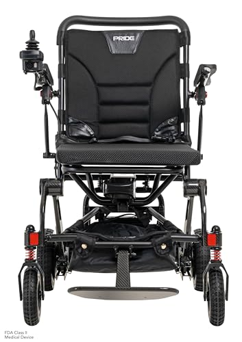 Jazzy Carbon Ultra-Lightweight Power Wheelchair – Portable Foldable, 300 lbs. Weight Capacity, Upgraded Cushion, Extended Warranty (Black)