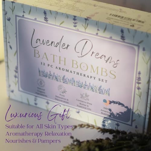 EvolutionUSA Lavender Dreams Bath Bombs for Women, 12 Organic Flower Bath Bombs, Soft Lavender Bath Bombs, Womens Bath Bombs Gift, Lush Bath Bombs for Girls, Relaxing Bathbombs, Bath Balls - Image 3